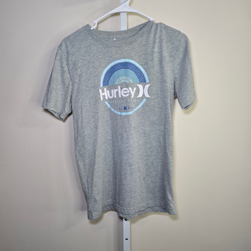Hurley Boys Graphic T-Shirt Heather Gray Size 18/20 XL Short Sleeve Tee